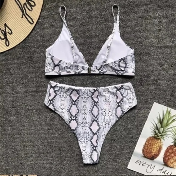 SOLD OUT CLEARANCE Snake Printed High Waist Bikini Swimsuit - Picture 6 of 6